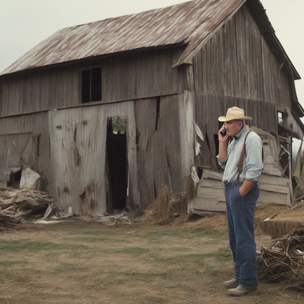 farmer on phone